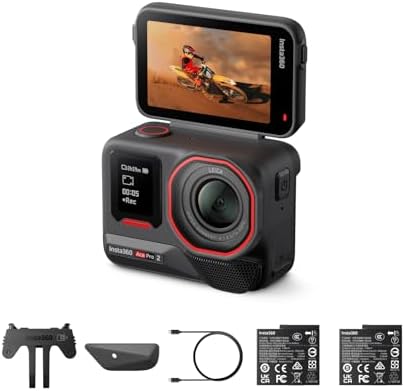 Insta360 Ace Pro 2 Dual Battery Bundle - 8K Waterproof Action Camera Co-Engineered with Leica, 1/1.3" Sensor, Dual AI Chip, Leading Low Light, Superior Audio
